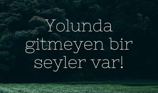 Yolunda Gitmeyen Bir Şeyler Var